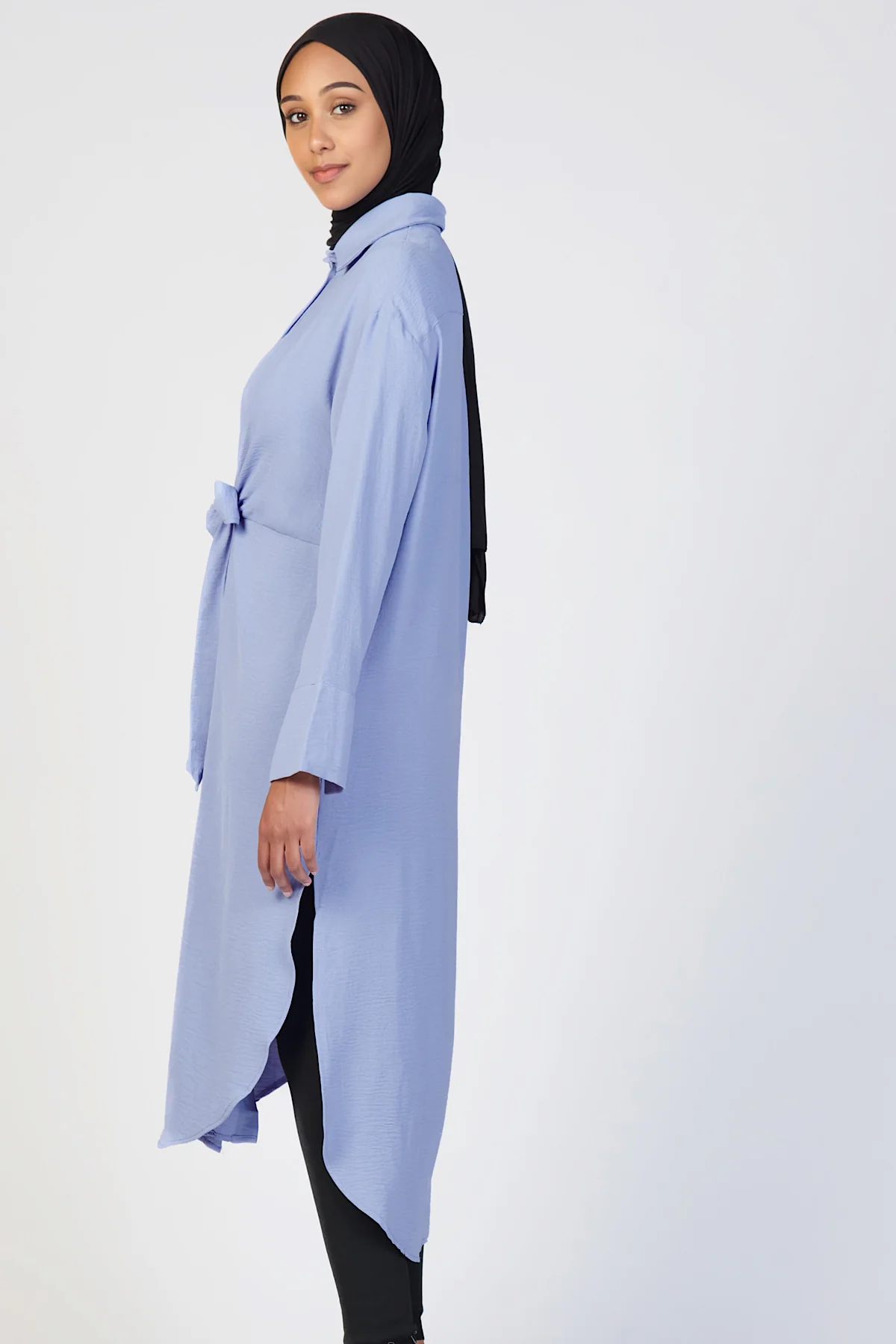 Front Tie Midi Dress -Blue