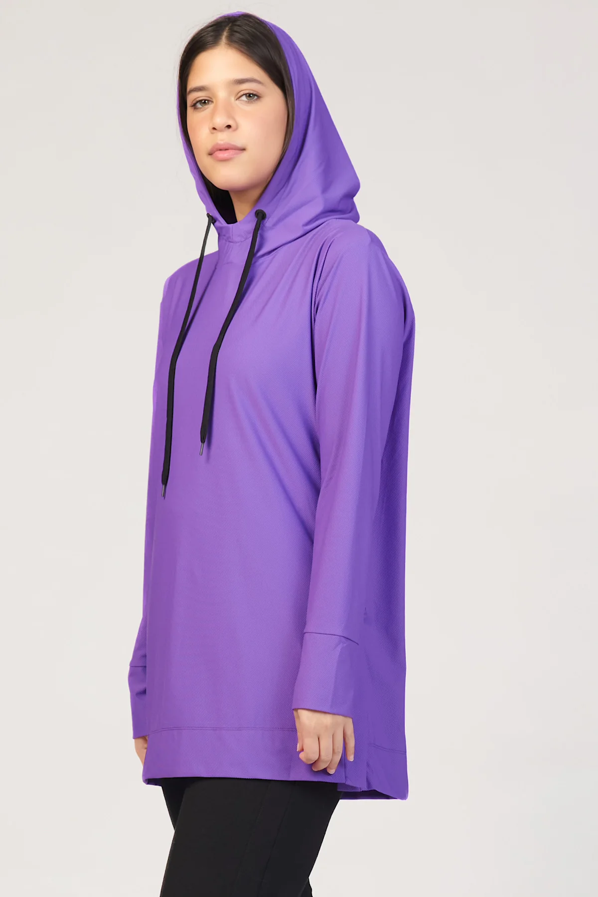 Hooded Classic Active Top - Violet - Image 2