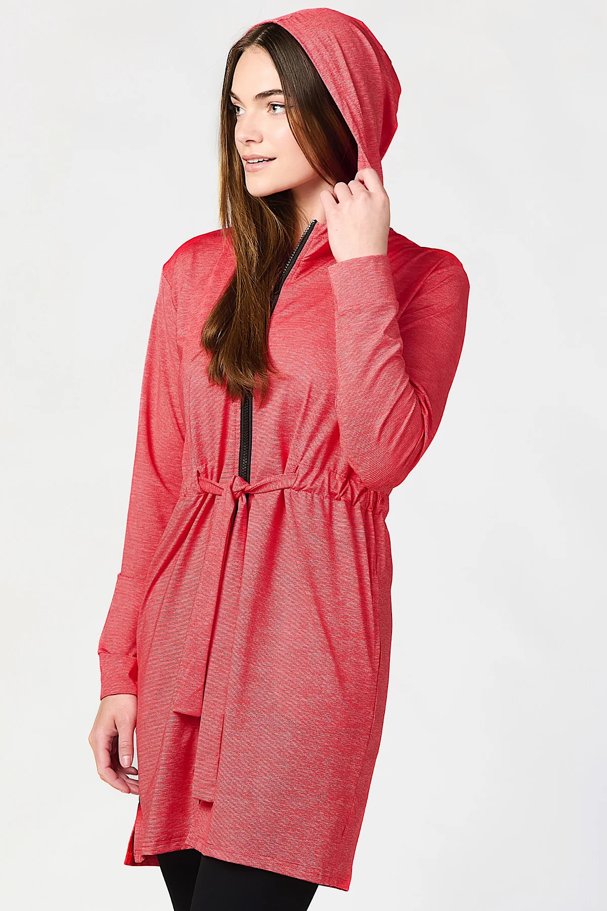 Belted Hoodie - Red
