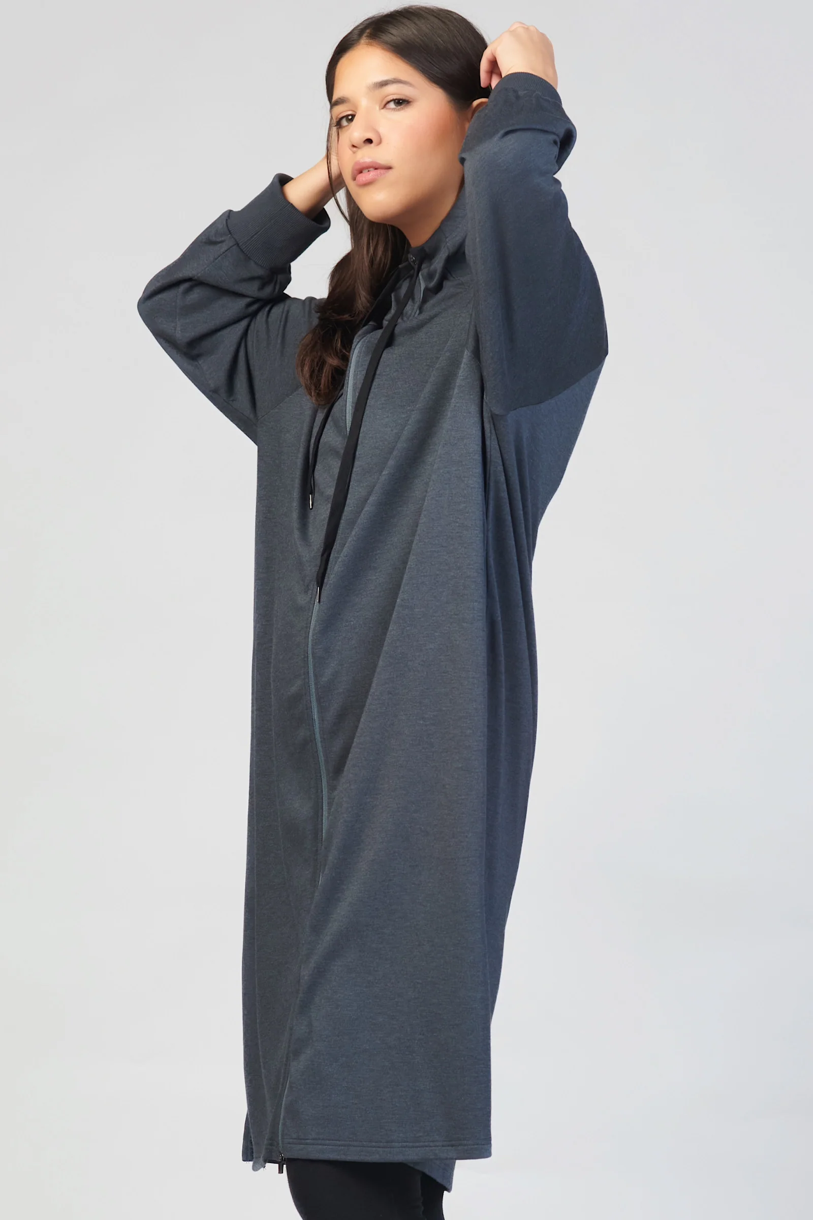 Oversized Navy Hoodie Dress - Image 2