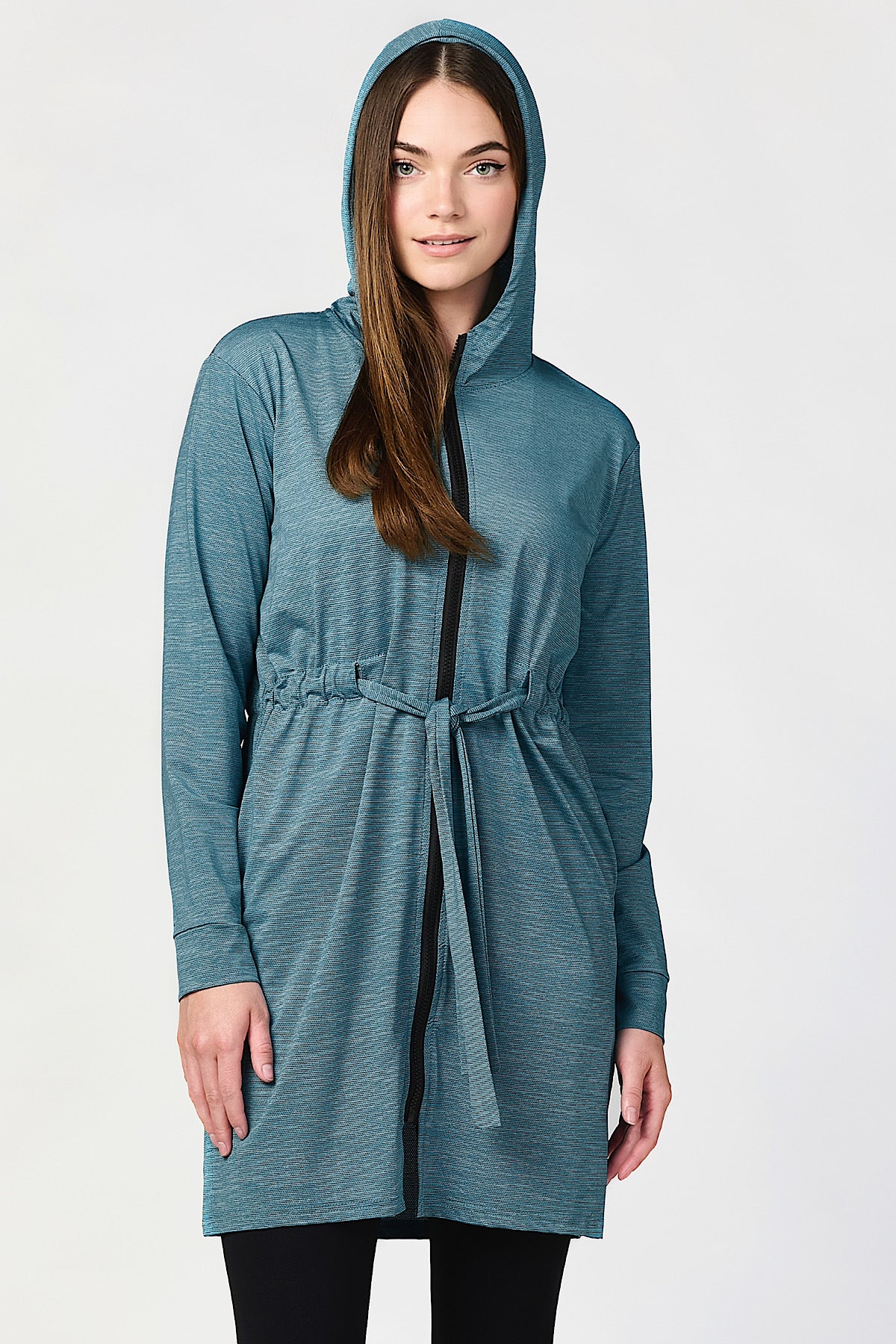 Belted Hoodie - Teal