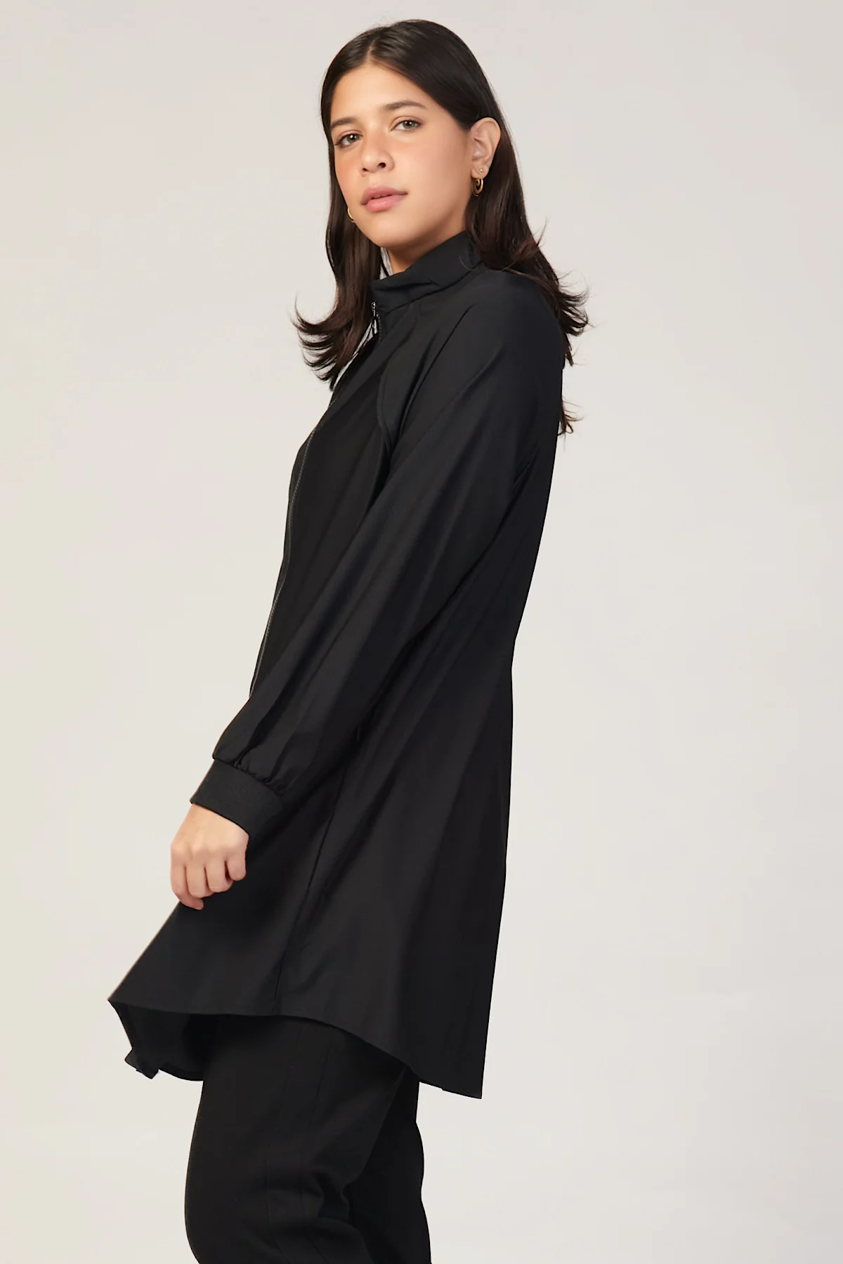 Zip-Up Active Top - Black - Image 2