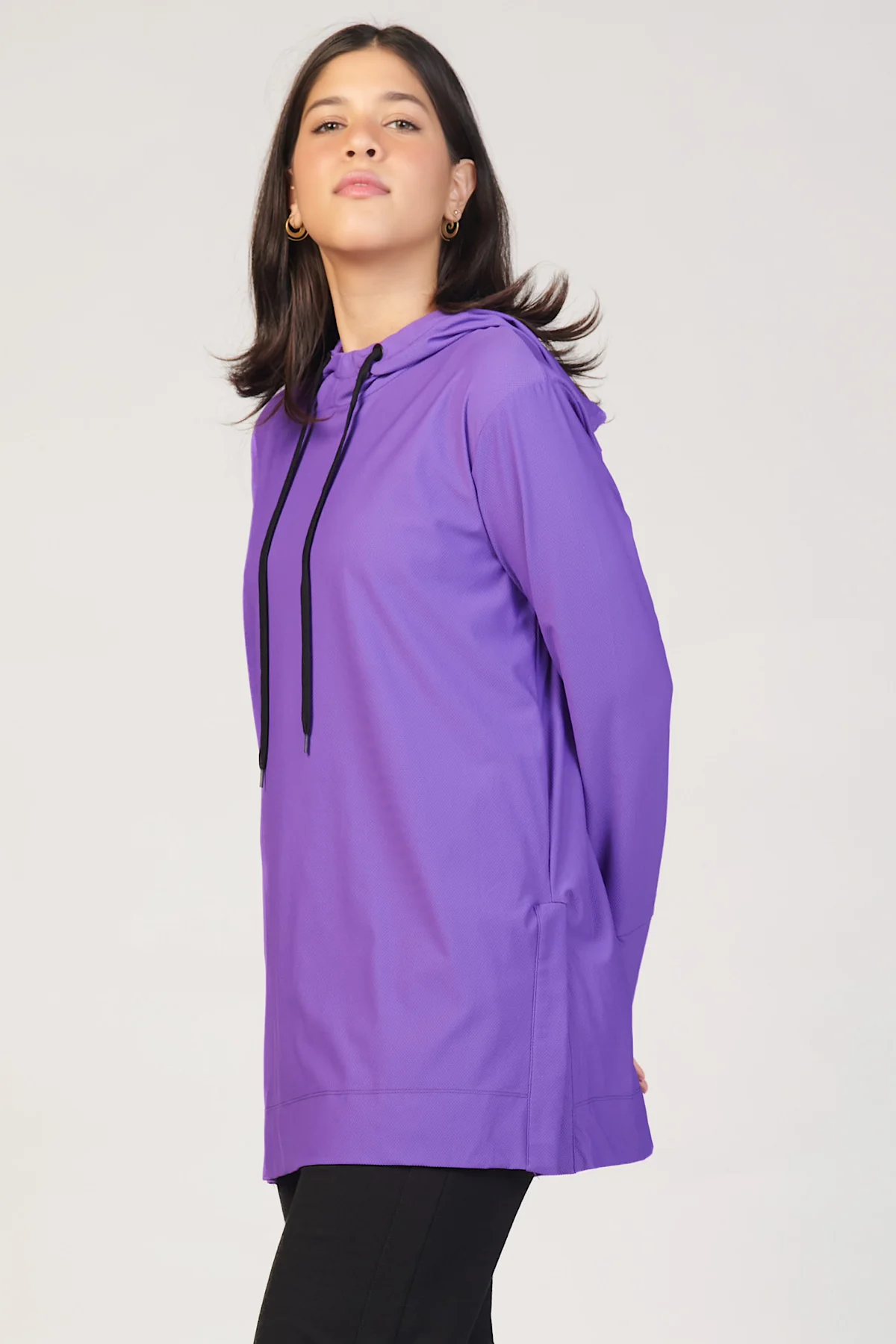 Hooded Classic Active Top - Violet - Image 3