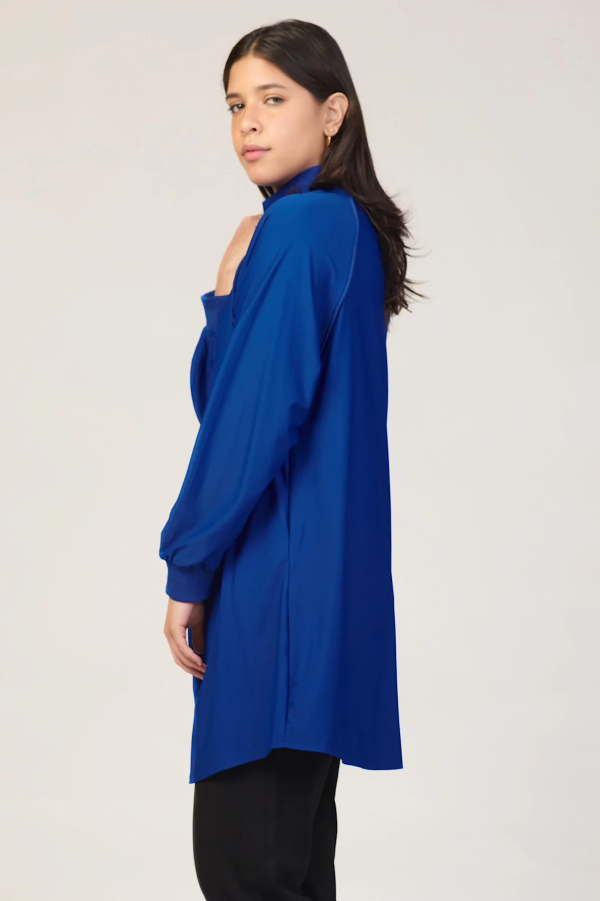 Zip-Up Active Top-Blue