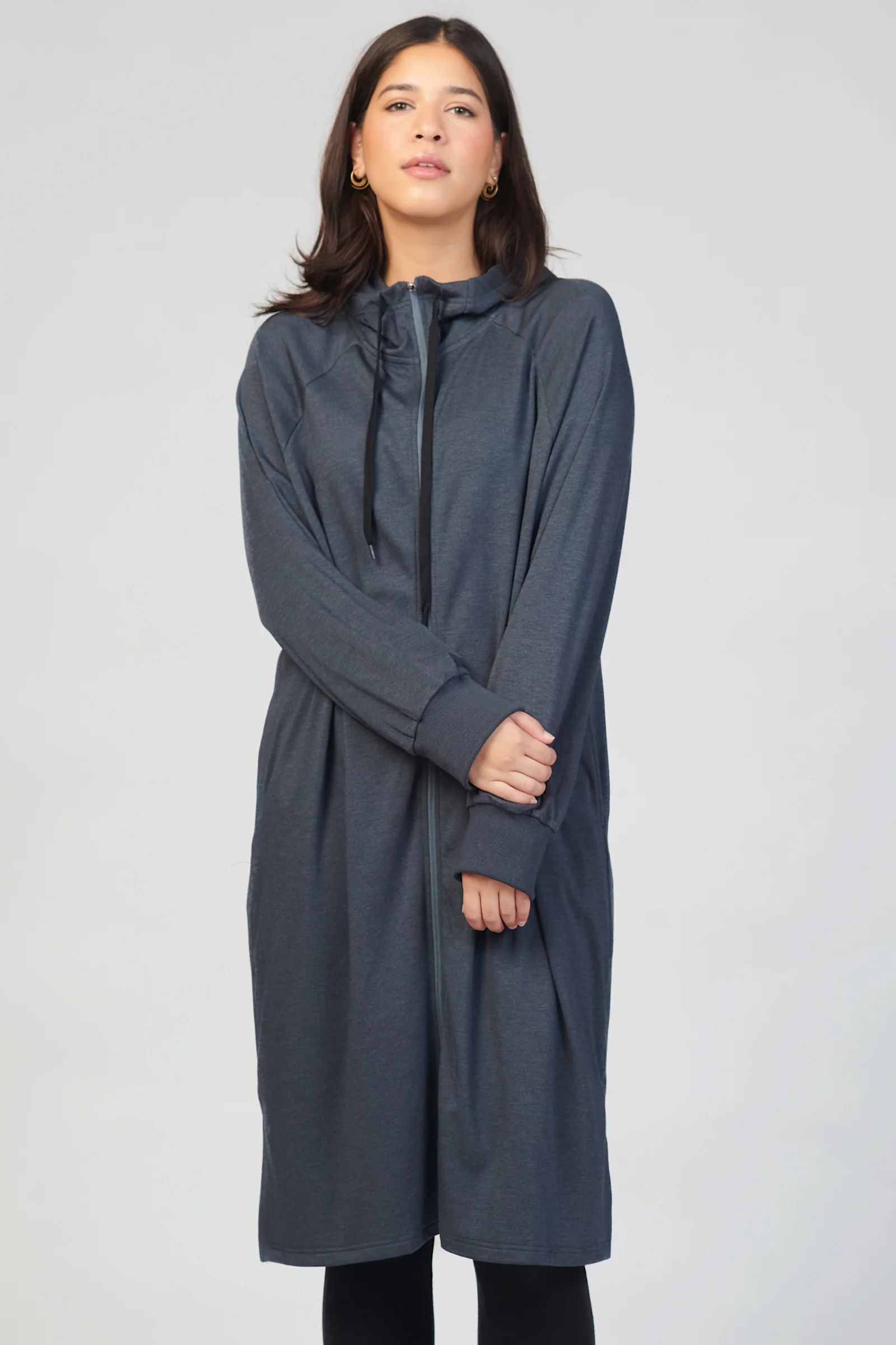 Oversized Navy Hoodie Dress - Image 4